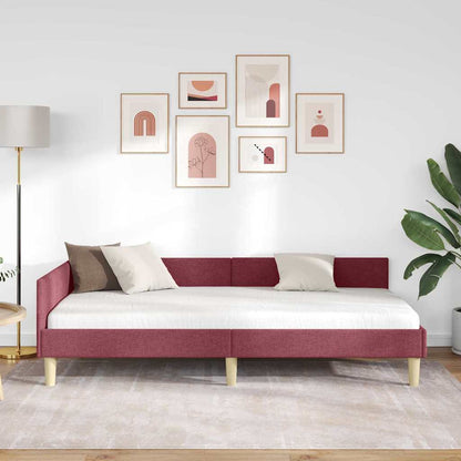 Corner Bed Frame Other with Headboard Wine red 80 x 200 cm
