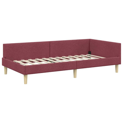 Corner Bed Frame Other with Headboard Wine red 80 x 200 cm