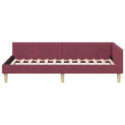 Corner Bed Frame Other with Headboard Wine red 80 x 200 cm