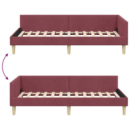Corner Bed Frame Other with Headboard Wine red 80 x 200 cm