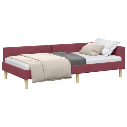 Corner Bed Frame Other with Headboard Wine red 80 x 200 cm