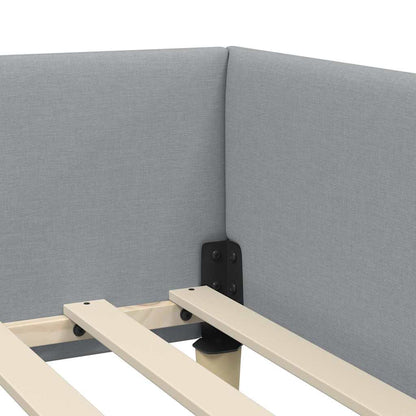 Corner Bed Frame Other with Headboard Light grey 90 x 190 cm