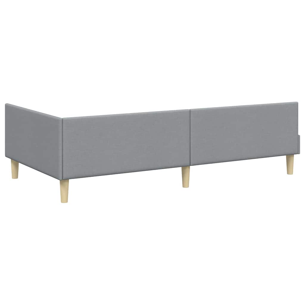 Corner Bed Frame Other with Headboard Light grey 90 x 190 cm
