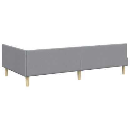 Corner Bed Frame Other with Headboard Light grey 90 x 190 cm