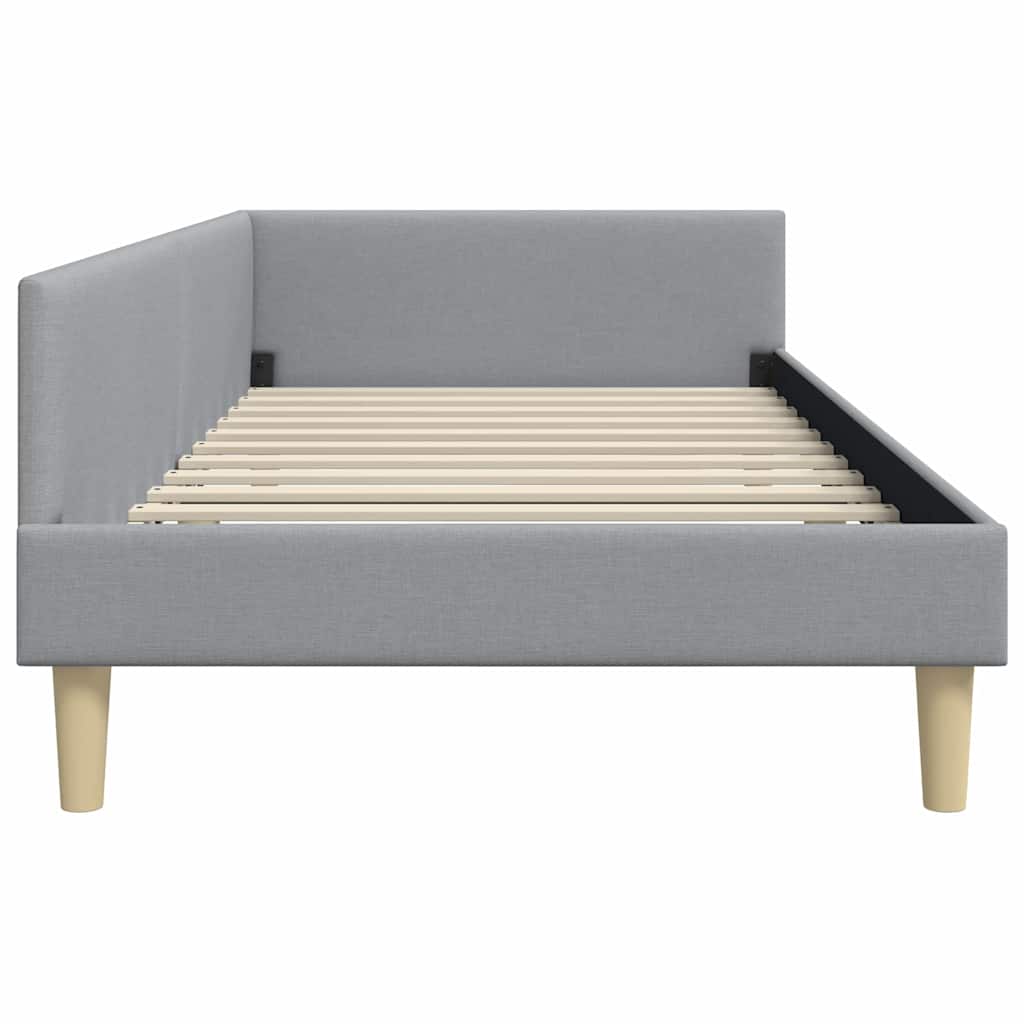 Corner Bed Frame Other with Headboard Light grey 90 x 190 cm