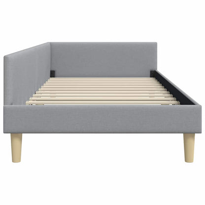 Corner Bed Frame Other with Headboard Light grey 90 x 190 cm