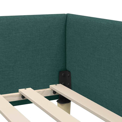 Corner Bed Frame Other with Headboard Dark green 100 x 200 cm