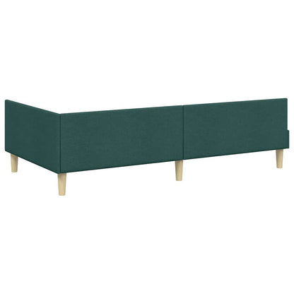 Corner Bed Frame Other with Headboard Dark green 100 x 200 cm