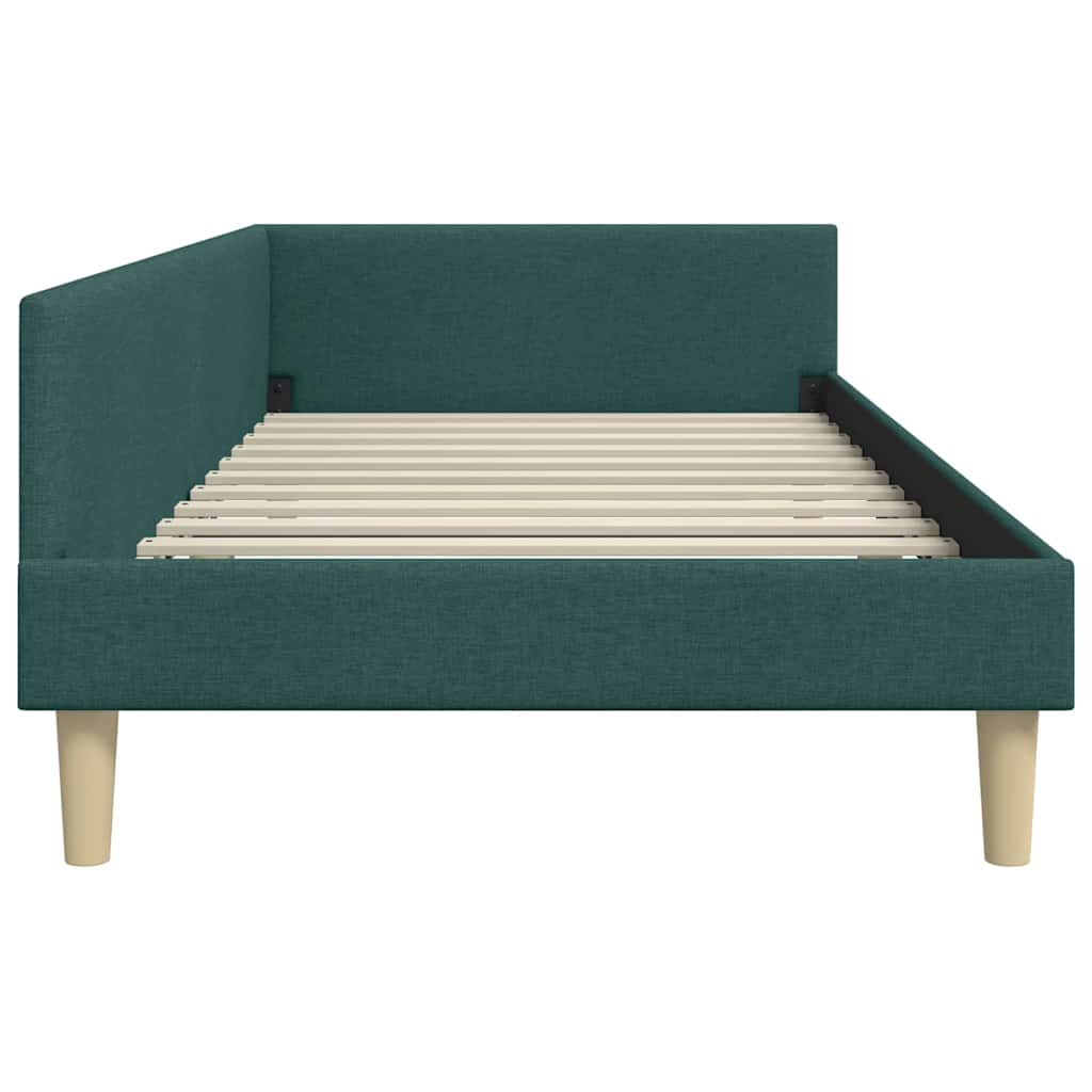 Corner Bed Frame Other with Headboard Dark green 100 x 200 cm