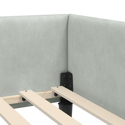Corner Bed Frame with Headboard Manual Light grey 80 x 200 cm