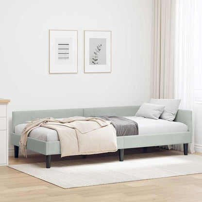 Corner Bed Frame with Headboard Manual Light grey 80 x 200 cm