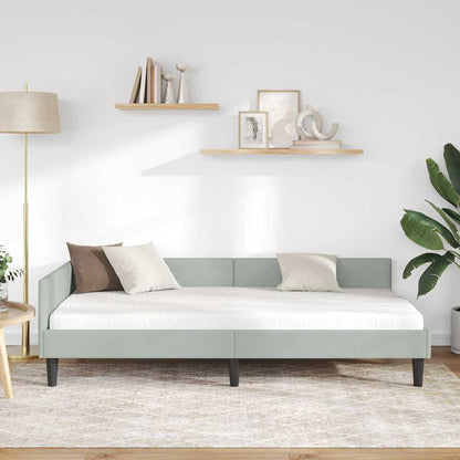 Corner Bed Frame with Headboard Manual Light grey 80 x 200 cm