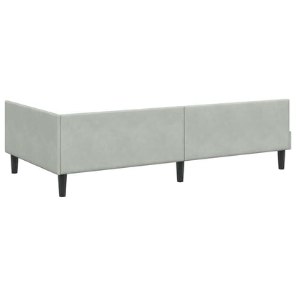 Corner Bed Frame with Headboard Manual Light grey 80 x 200 cm