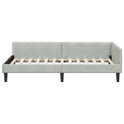 Corner Bed Frame with Headboard Manual Light grey 80 x 200 cm
