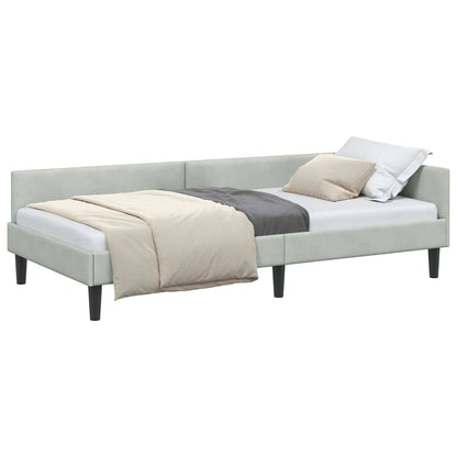 Corner Bed Frame with Headboard Manual Light grey 80 x 200 cm