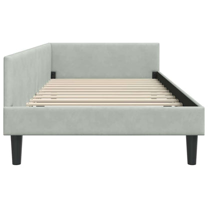 Corner Bed Frame with Headboard Manual Light grey 80 x 200 cm