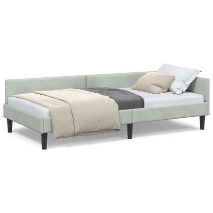 Corner Bed Frame with Headboard Manual Light grey 80 x 200 cm