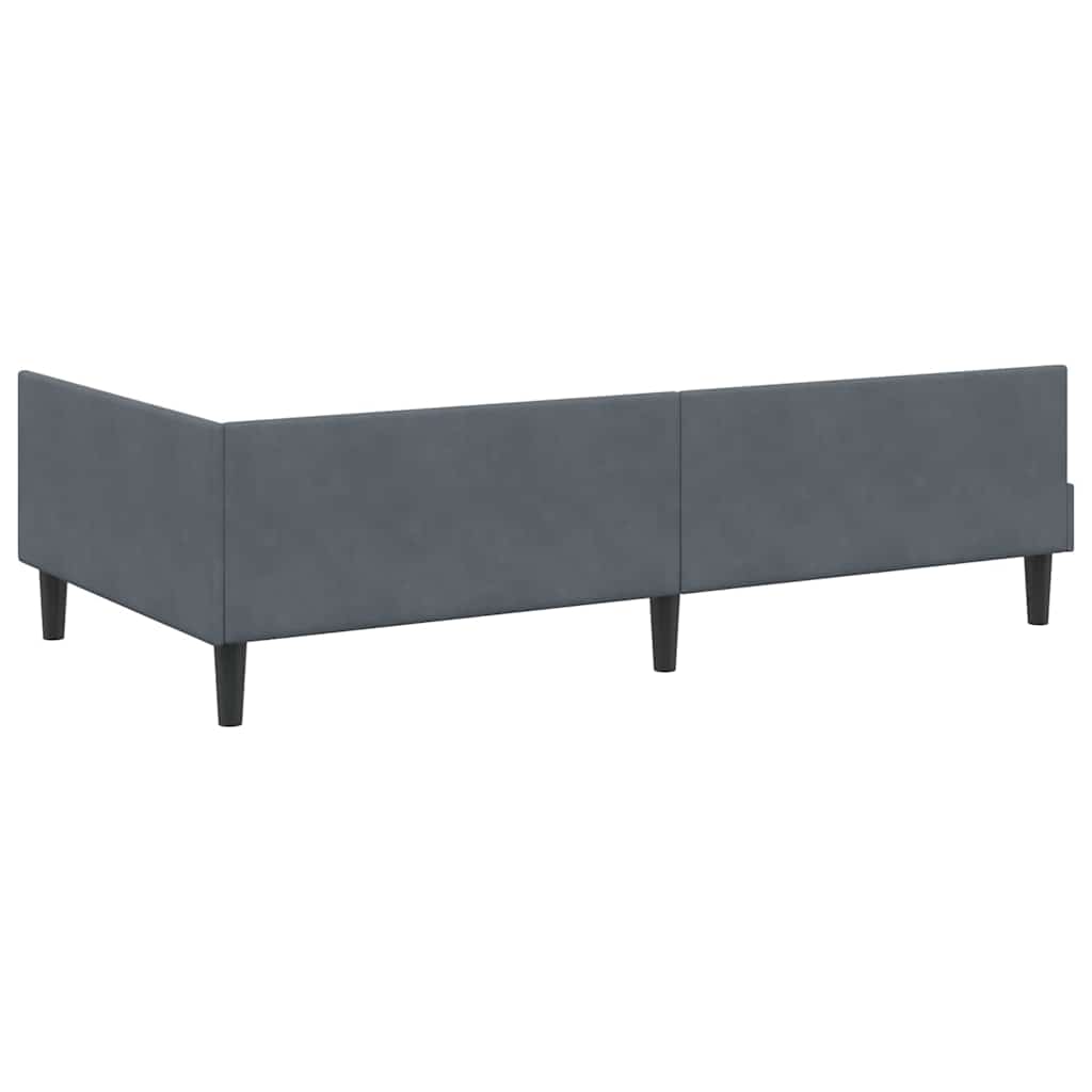 Corner Bed Frame with Headboard Manual Dark grey 90 x 200 cm