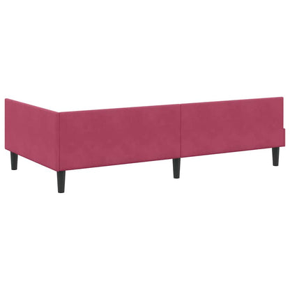 Corner Bed Frame with Headboard Wine red 100 x 200 cm