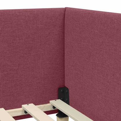 Corner Bed Frame Other with Headboard Wine red 80 x 200 cm
