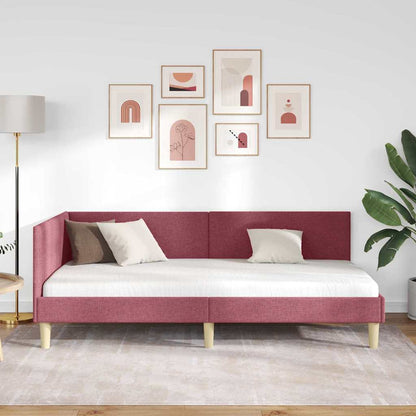 Corner Bed Frame Other with Headboard Wine red 80 x 200 cm