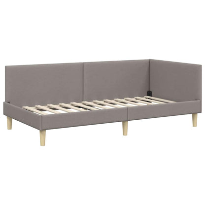 Corner Bed Frame Taupe 80 x 200 cm Fabric and Engineered wood