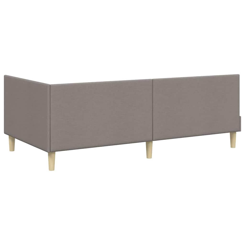 Corner Bed Frame Taupe 80 x 200 cm Fabric and Engineered wood