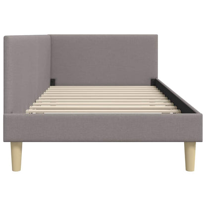 Corner Bed Frame Taupe 90 x 190 cm Fabric and Engineered wood