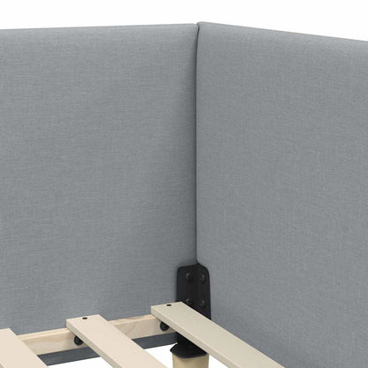 Corner Bed Frame Other with Headboard Light grey 90 x 200 cm