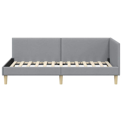 Corner Bed Frame Other with Headboard Light grey 90 x 200 cm