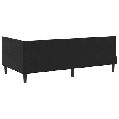 Corner Bed Frame Black 80 x 200 cm Velvet and Engineered wood