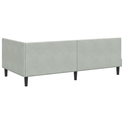 Corner Bed Frame with Headboard Light grey 100 x 200 cm