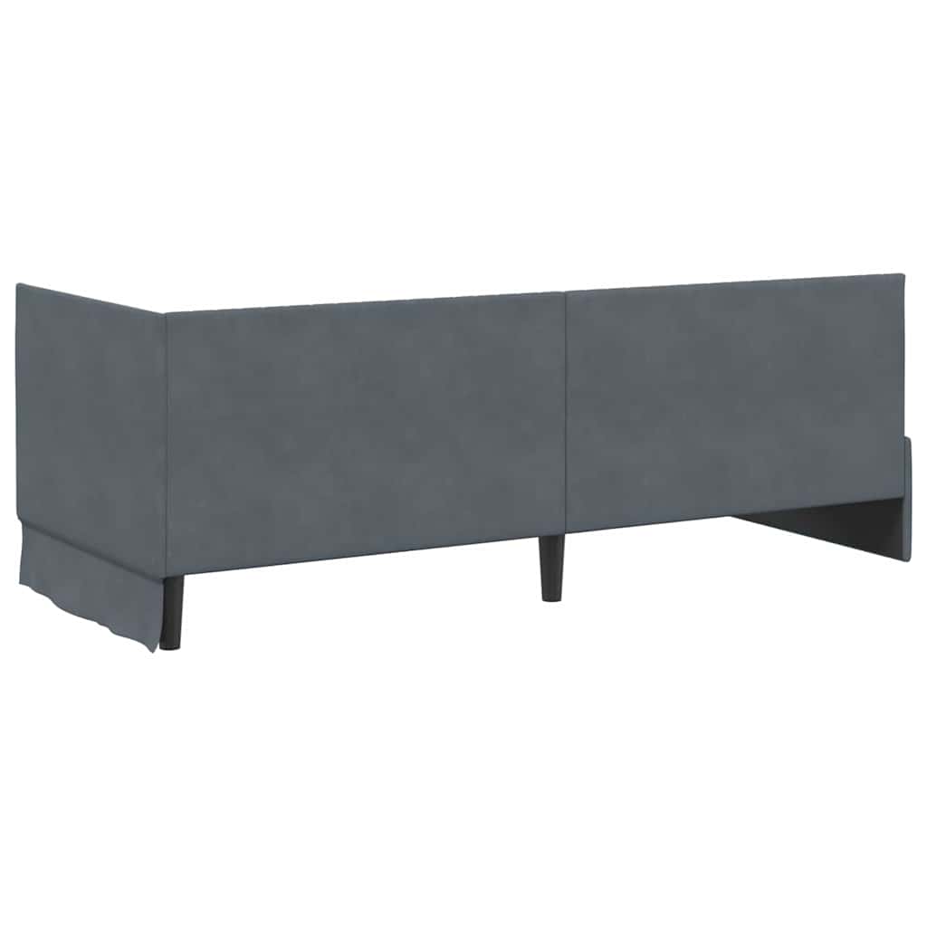 Corner Bed Frame with Headboard Dark grey 80 x 200 cm Velvet