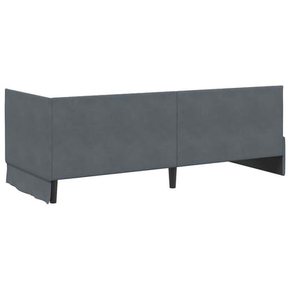 Corner Bed Frame with Headboard Dark grey 80 x 200 cm Velvet