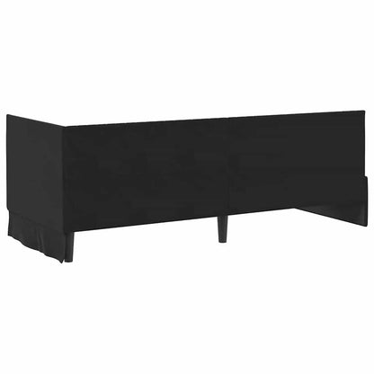 Corner Bed Frame with Headboard Black 80 x 200 cm Velvet