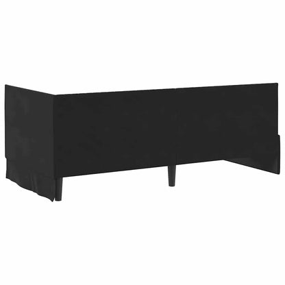 Corner Bed Frame with Headboard Black 90 x 190 cm Velvet