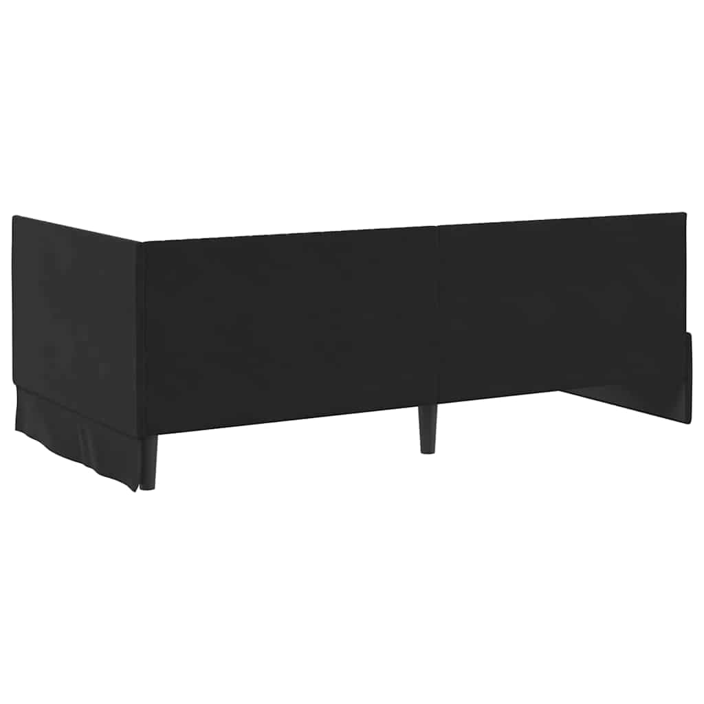 Corner Bed Frame with Headboard Black 100 x 200 cm Velvet