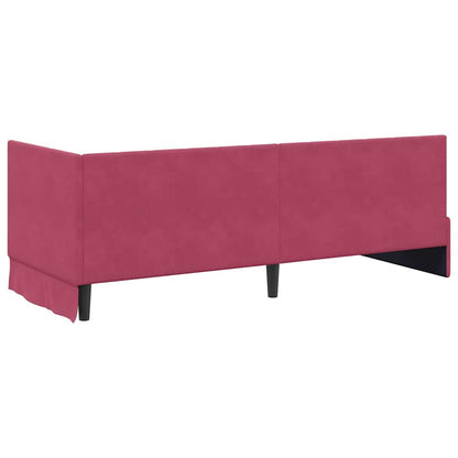Corner Bed Frame with Headboard Wine red 80 x 200 cm Velvet