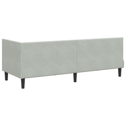 Corner Bed Frame with Headboard Light grey 80 x 200 cm Velvet
