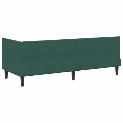 Corner Bed Frame with Headboard Dark green 80 x 200 cm Velvet