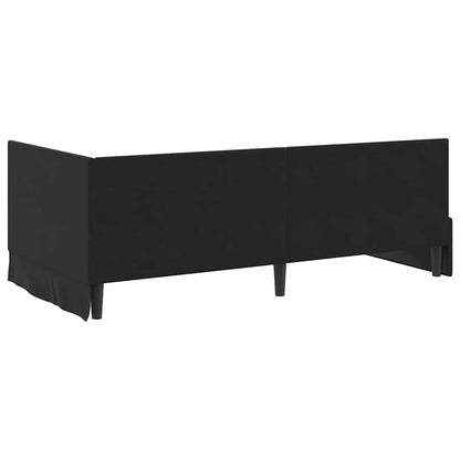 Corner Bed Frame with Headboard Black 90 x 190 cm Velvet
