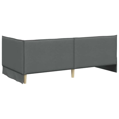 Corner Bed Frame with Headboard Dark grey 80 x 200 cm Fabric