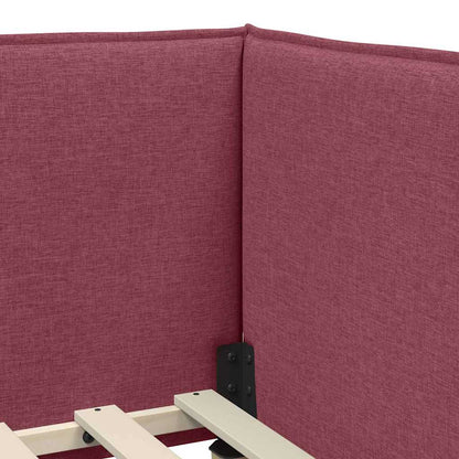 Corner Bed Frame with Headboard Wine red 80 x 200 cm Fabric