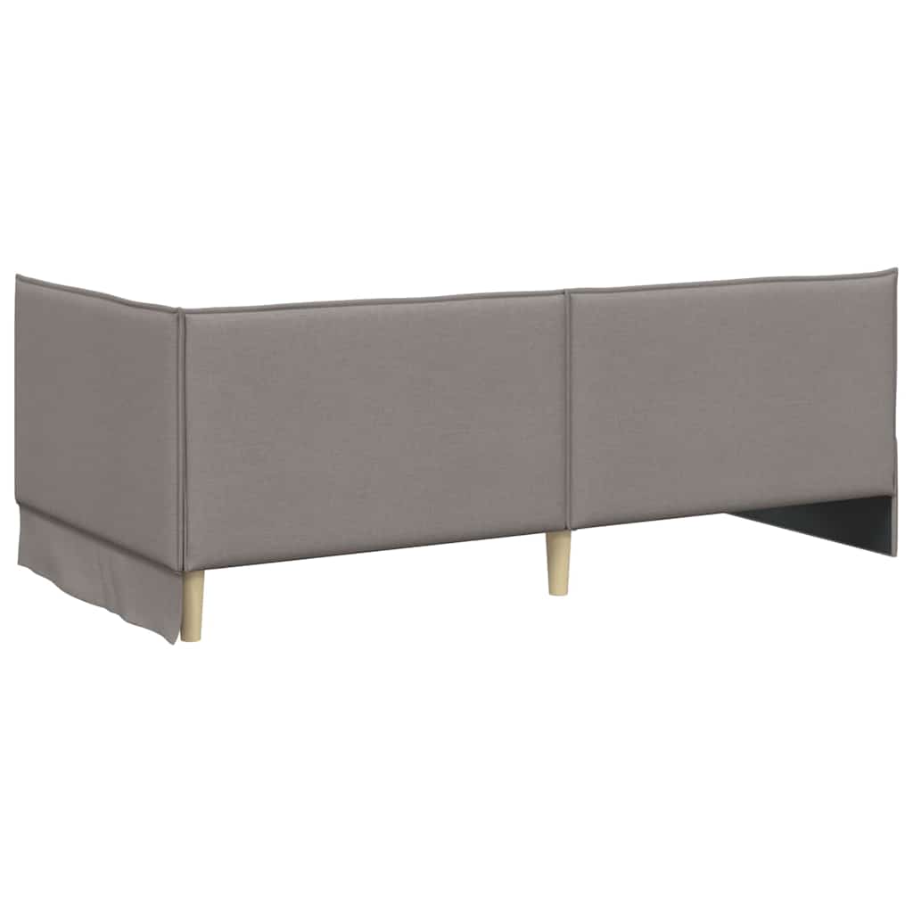 Corner Bed Frame with Headboard Taupe 90 x 190 cm Fabric