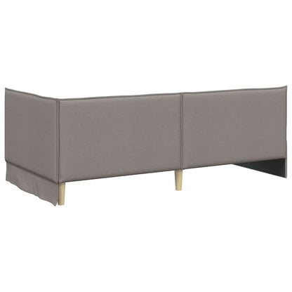 Corner Bed Frame with Headboard Taupe 90 x 190 cm Fabric