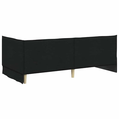 Corner Bed Frame with Headboard Black 100 x 200 cm Fabric