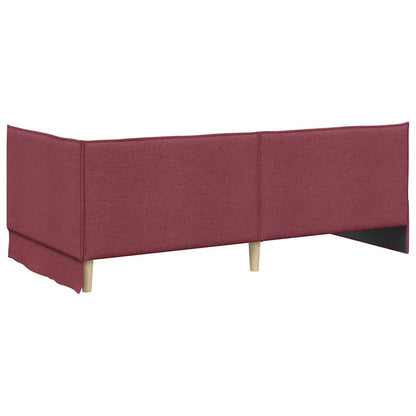 Corner Bed Frame with Headboard Wine red 100 x 200 cm Fabric