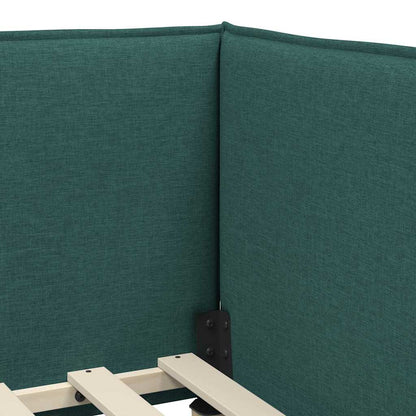 Corner Bed Frame with Headboard Dark green 100 x 200 cm Fabric