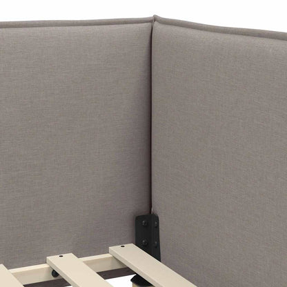 Corner Bed Frame with Headboard Taupe 100 x 200 cm Fabric