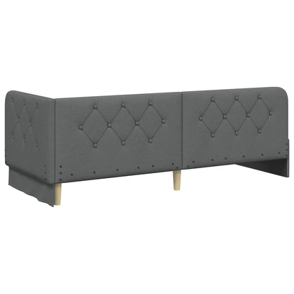 Corner Bed Frame with Headboard Dark Grey 80 x 200 cm Fabric